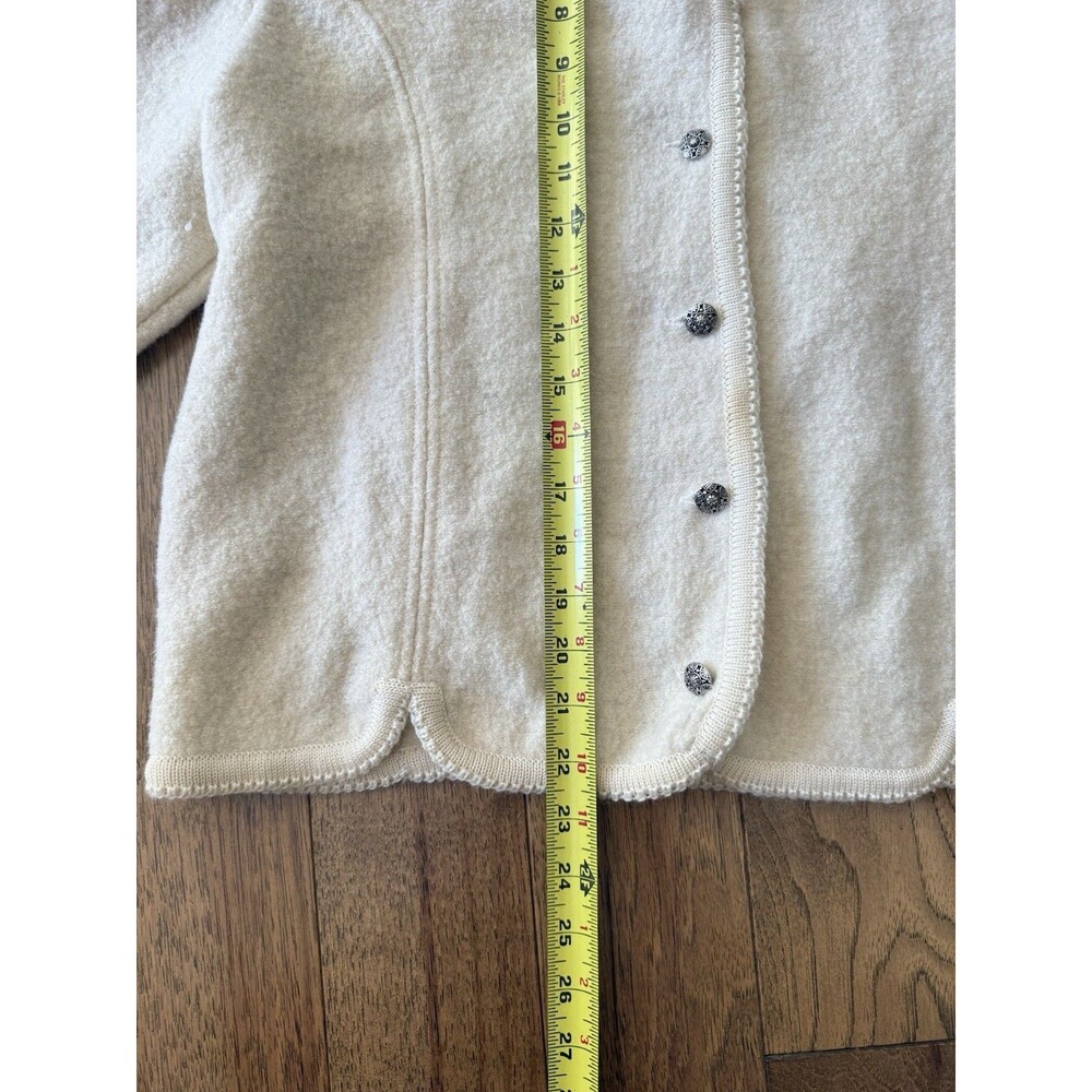 Vintage Ivory Wool Cardigan Sweater Austrian Folk Cottagecore Country Orvis - Picture 14 of 16